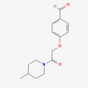 molecular formula C15H19NO3 B1628547 4-[2-(4-Methylpiperidin-1-yl)-2-oxoethoxy]benzaldehyde CAS No. 915923-84-1