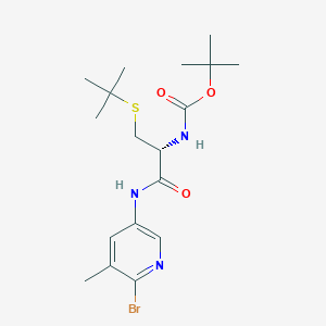 molecular formula C18H28BrN3O3S B1628592 (R)-tert-butyl 1-(6-bromo-5-methylpyridin-3-ylamino)-3-(tert-butylthio)-1-oxopropan-2-ylcarbamate CAS No. 850411-22-2