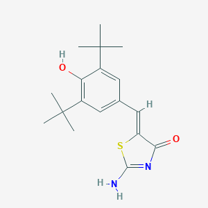 molecular formula C18H24N2O2S B162860 (5Z)-2-Amino-5-[(4-hydroxy-3,5-ditert-butyl-phenyl)methylidene]-1,3-thiazol-4-one CAS No. 139226-28-1