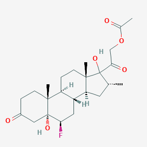 molecular formula C24H35FO6 B162861 6beta-Fluoro-5alpha,17,21-trihydroxy-16alpha-methylpregnane-3,20-dione 21-acetate CAS No. 1893-91-0