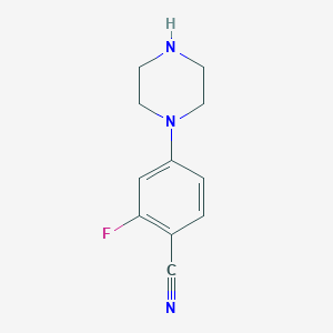 molecular formula C11H12FN3 B1628612 2-Fluoro-4-(piperazin-1-YL)benzonitrile CAS No. 204192-45-0
