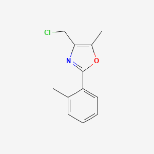 molecular formula C12H12ClNO B1628639 4-(氯甲基)-5-甲基-2-(2-甲苯基)-1,3-恶唑 CAS No. 671215-81-9