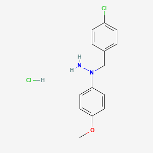 molecular formula C14H16Cl2N2O B1628793 1-(4-Chlorobenzyl)-1-(4-methoxyphenyl)hydrazine hydrochloride CAS No. 20955-94-6