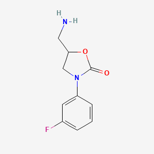 molecular formula C10H11FN2O2 B1628808 5-(Aminomethyl)-3-(3-fluorophenyl)-2-oxazolidinone CAS No. 1082524-60-4
