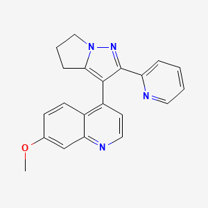 7-Methoxy-4-(2-(pyridin-2-yl)-5,6-dihydro-4H-pyrrolo[1,2-b]pyrazol-3-yl)quinoline