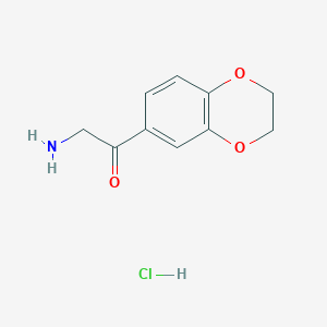 molecular formula C10H12ClNO3 B1628842 2-Amino-1-(2,3-dihydrobenzo[b][1,4]dioxin-6-yl)ethanone hydrochloride CAS No. 35970-31-1