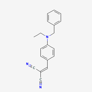 molecular formula C19H17N3 B1628849 Propanedinitrile, 2-[[4-[ethyl(phenylmethyl)amino]phenyl]methylene]- CAS No. 73268-91-4