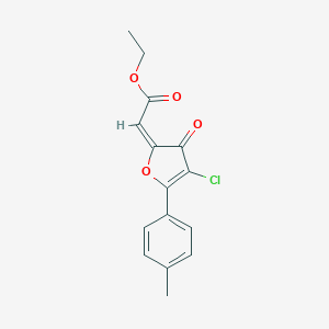 molecular formula C15H13ClO4 B162894 Ethyl (4-chloro-5-(4-methylphenyl)-3-oxo-2(3H)-furanylidene)acetate CAS No. 139266-45-8