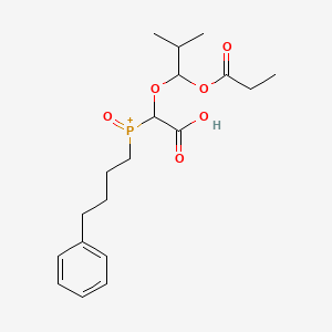 molecular formula C19H28O6P+ B1628947 2-(2-Methyl-1-(propionyloxy)propoxy)-2-((4-phenylbutyl)hydrophosphoryl)acetic acid CAS No. 467430-13-3