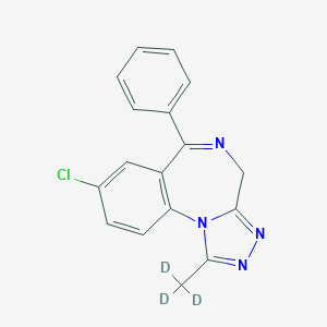molecular formula C17H10ClD3N4 B162899 8-Chloro-6-phenyl-1-(trideuteriomethyl)-4H-[1,2,4]triazolo[4,3-a][1,4]benzodiazepine CAS No. 112393-64-3