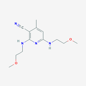 molecular formula C13H20N4O2 B1629021 2,6-Bis(2-methoxyethylamino)-4-methylnicotinonitrile CAS No. 51560-68-0