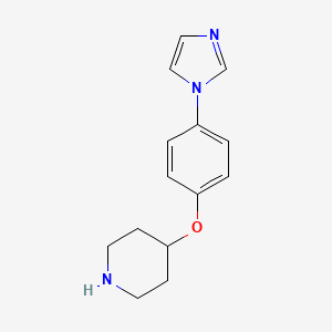 molecular formula C14H17N3O B1629052 4-(4-(1H-Imidazol-1-YL)phenoxy)piperidine CAS No. 397277-13-3