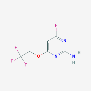 molecular formula C6H5F4N3O B1629105 4-Fluoro-6-(2,2,2-trifluoroethoxy)pyrimidin-2-amine CAS No. 339369-59-4