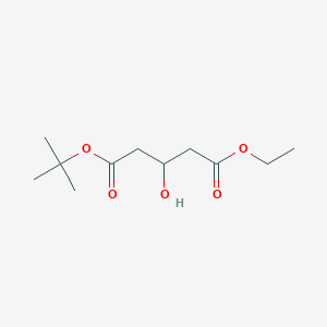 molecular formula C11H20O5 B162911 5-O-tert-butyl 1-O-ethyl 3-hydroxypentanedioate CAS No. 128237-30-9