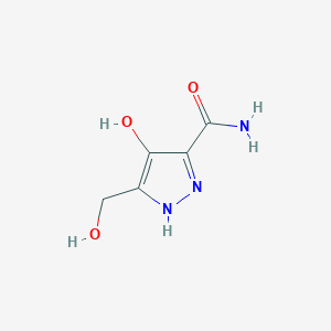 molecular formula C5H7N3O3 B162913 4-Hydroxy-5-(hydroxymethyl)-1H-pyrazole-3-carboxamide CAS No. 136767-51-6