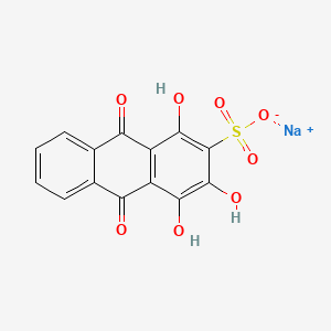 molecular formula C14H7NaO8S B1629272 2-Anthracenesulfonic acid, 9,10-dihydro-1,3,4-trihydroxy-9,10-dioxo-, monosodium salt CAS No. 6486-90-4