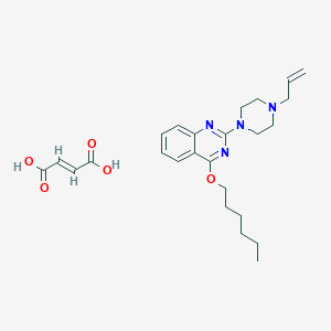 molecular formula C25H34N4O5 B162931 2-(4-Allyl-1-piperazinyl)-4-hexyloxyquinazoline fumarate CAS No. 129664-17-1