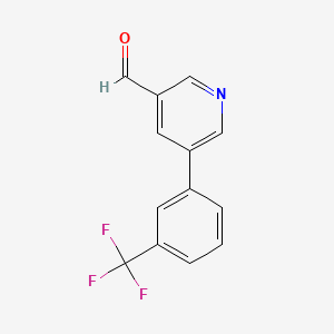 molecular formula C13H8F3NO B1629420 5-(3-(Trifluoromethyl)phenyl)nicotinaldehyde CAS No. 887973-63-9