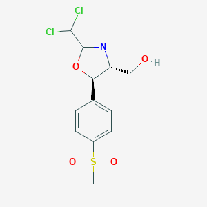 molecular formula C12H13Cl2NO4S B162945 (4R,5R)-2-(Dichloromethyl)-4,5-dihydro-5-(4-mesylphenyl)oxazol-4-ylmethanol CAS No. 126813-11-4