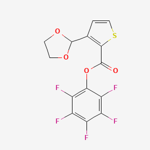 molecular formula C14H7F5O4S B1629450 Pentafluorophenyl 3-(1,3-dioxolan-2-yl)thiophene-2-carboxylate CAS No. 910037-02-4
