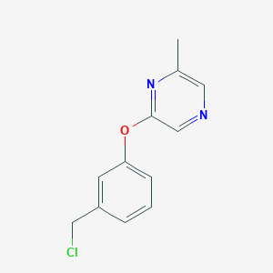 molecular formula C12H11ClN2O B1629451 2-(3-(氯甲基)苯氧基)-6-甲基吡嗪 CAS No. 912569-64-3
