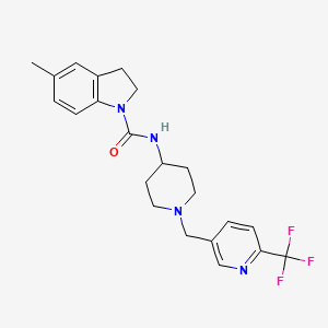 B1629470 5-methyl-N-[1-[[6-(trifluoromethyl)pyridin-3-yl]methyl]piperidin-4-yl]-2,3-dihydroindole-1-carboxamide CAS No. 909669-73-4