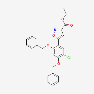 molecular formula C26H22ClNO5 B1629471 Ethyl 5-(2,4-bis(benzyloxy)-5-chlorophenyl)isoxazole-3-carboxylate CAS No. 747413-04-3