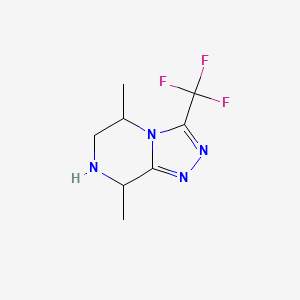 molecular formula C8H11F3N4 B1629472 5,8-Dimethyl-3-(trifluoromethyl)-5,6,7,8-tetrahydro-[1,2,4]triazolo[4,3-a]pyrazine CAS No. 780754-27-0