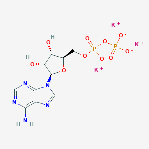 molecular formula C10H12K3N5O10P2 B162952 potassium;(2R,3S,4R,5R)-5-(6-aminopurin-9-yl)-4-hydroxy-2-[[hydroxy(phosphonooxy)phosphoryl]oxymethyl]oxolan-3-olate CAS No. 70285-70-0