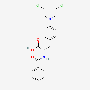 2-Benzamido-3-[4-[bis(2-chloroethyl)amino]phenyl]propanoic acid