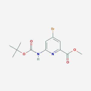 molecular formula C12H15BrN2O4 B1629549 Methyl 4-bromo-6-((tert-butoxycarbonyl)amino)picolinate CAS No. 885326-87-4