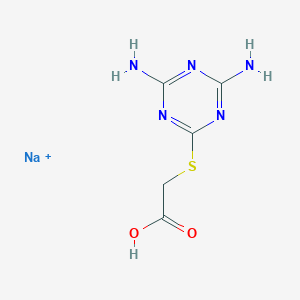 molecular formula C5H7N5NaO2S+ B1629561 Sodium;2-[(4,6-diamino-1,3,5-triazin-2-yl)sulfanyl]acetic acid CAS No. 5339-50-4