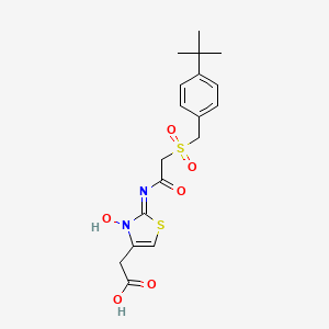 molecular formula C18H22N2O6S2 B1629583 2-(2-((2-((4-(tert-Butyl)benzyl)sulfonyl)acetyl)imino)-3-hydroxy-2,3-dihydrothiazol-4-yl)acetic acid CAS No. 1056651-96-7