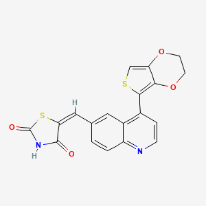 molecular formula C19H12N2O4S2 B1629688 5-((4-(2,3-Dihydrothieno[3,4-b][1,4]dioxin-5-yl)quinolin-6-yl)methylene)thiazolidine-2,4-dione CAS No. 1119898-47-3