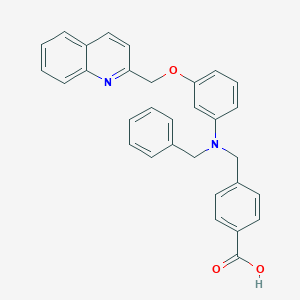 molecular formula C31H26N2O3 B162970 4-[[N-benzyl-3-(quinolin-2-ylmethoxy)anilino]methyl]benzoic acid CAS No. 133430-68-9