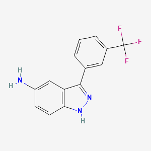 molecular formula C14H10F3N3 B1629739 3-(3-(trifluoromethyl)phenyl)-1H-indazol-5-amine CAS No. 395099-47-5