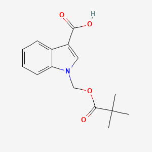 molecular formula C15H17NO4 B1629765 1-{[(2,2-Dimethylpropanoyl)oxy]methyl}-1H-indole-3-carboxylic acid CAS No. 739365-21-0
