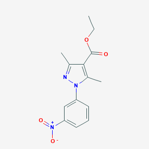molecular formula C14H15N3O4 B162984 3,5-二甲基-1-(3-硝基苯基)-1H-吡唑-4-羧酸乙酯 CAS No. 346440-86-6