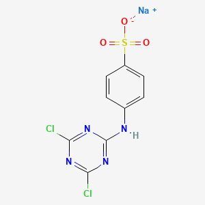 molecular formula C9H5Cl2N4NaO3S B1629970 Benzenesulfonic acid, 4-[(4,6-dichloro-1,3,5-triazin-2-yl)amino]-, monosodium salt CAS No. 4156-21-2