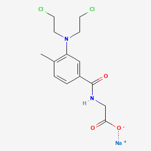 molecular formula C14H17Cl2N2NaO3 B1629971 Glycine, N-(3-bis(2-chloroethyl)amino-4-methylbenzoyl)-, sodium salt CAS No. 52616-26-9