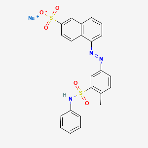 molecular formula C23H18N3NaO5S2 B1629985 Sodium 5-((3-(anilinosulphonyl)-4-methylphenyl)azo)naphthalene-2-sulphonate CAS No. 5858-92-4