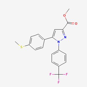 molecular formula C19H15F3N2O2S B1629990 Methyl 1-(4-(trifluoromethyl)phenyl)-5-(4-(methylthio)phenyl)-1H-pyrazole-3-carboxylate CAS No. 641639-55-6
