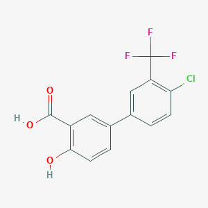 molecular formula C14H8ClF3O3 B1630006 [1,1'-Biphenyl]-3-carboxylic acid, 4'-chloro-4-hydroxy-3'-(trifluoromethyl)- CAS No. 893638-10-3