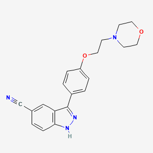 molecular formula C20H20N4O2 B1630089 3-[4-(2-morpholin-4-ylethoxy)phenyl]-1H-indazole-5-carbonitrile CAS No. 395103-65-8