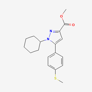 molecular formula C18H22N2O2S B1630101 Methyl 1-cyclohexyl-5-(4-(methylthio)phenyl)-1H-pyrazole-3-carboxylate CAS No. 346684-16-0