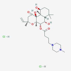 molecular formula C29H50Cl2N2O7 B163014 [(3R,4Ar,5S,6S,6aS,10S,10aR,10bS)-3-ethenyl-6,10,10b-trihydroxy-3,4a,7,7,10a-pentamethyl-1-oxo-5,6,6a,8,9,10-hexahydro-2H-benzo[f]chromen-5-yl] 4-(4-methylpiperazin-1-yl)butanoate;dihydrochloride CAS No. 115116-37-5