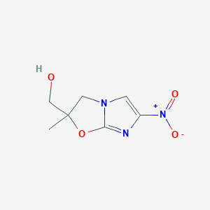 molecular formula C7H9N3O4 B1630167 (2-Methyl-6-nitro-2,3-dihydro-imidazo[2,1-B]oxazol-2-YL)-methanol CAS No. 681491-12-3