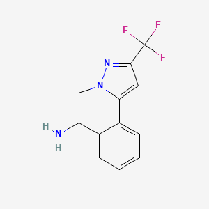 molecular formula C12H12F3N3 B1630189 2-[1-Methyl-3-(trifluoromethyl)-1H-pyrazol-5-yl]benzylamine CAS No. 910095-35-1