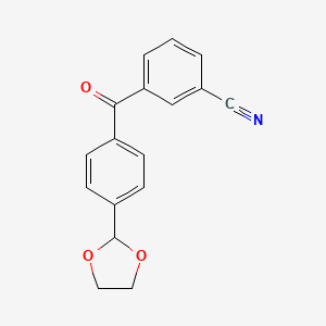 molecular formula C17H13NO3 B1630196 3-Cyano-4'-(1,3-dioxolan-2-YL)benzophenone CAS No. 898759-94-9
