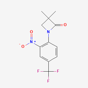 molecular formula C12H11F3N2O3 B1630315 3,3-二甲基-1-(2-硝基-4-(三氟甲基)苯基)氮杂环丁-2-酮 CAS No. 861881-16-5